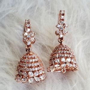 ‘Radiant Blossom Drops’ Gorgeous Rose Gold Style Dangle Earrings